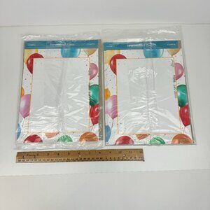 2 Pks‎ Hallmark 8x10 Cardstock Paper w Balloons Confetti Party 22 Sheets Total'